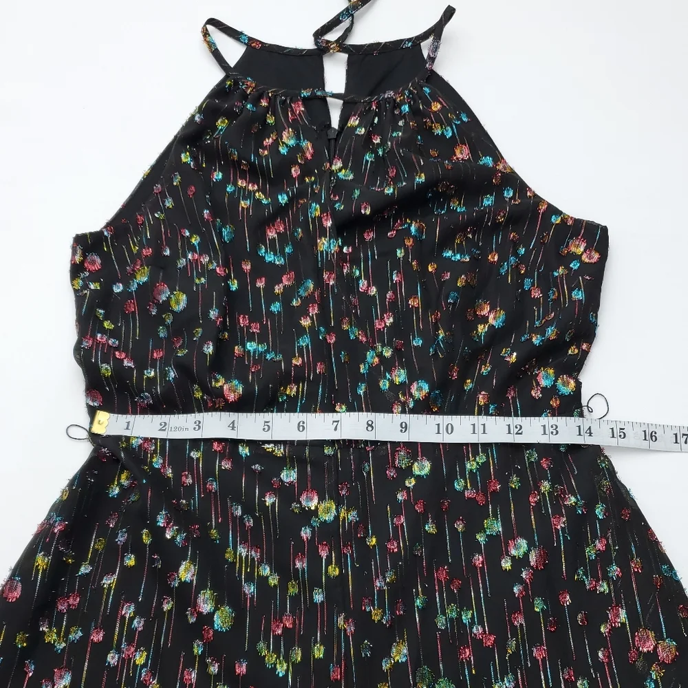 NEW Anthropologie Eva Franco Edita Halter Metallic Clip Dot Jumpsuit Relaxed 4